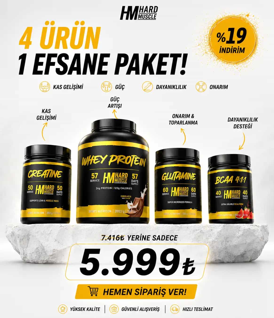 Hard Muscle Efsane 4'Lü Paket